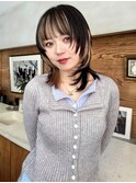 フェイスフレーミング　ウルフ　レイヤー　アシメ　デザイン