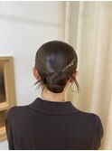 タイトアレンジ　タイトヘア　タイトシニヨン　参列ヘア