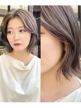 ノラ ヘアーサロン(NORA HAIR SALON) ナチュラル小顔前髪あり後れ毛サイドバング結べるボブくびれヘア