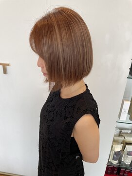 コワファースト 大分(COIFF1RST) 大人可愛いショートボブ白髪ぼかし20代30代40代/大分