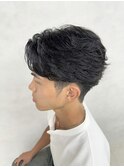 フェザーパーマ/メンズパーマ/センターパート/越谷