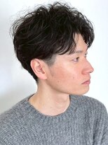 ラギッド 大野城店(RUGGED)&nbsp;ナチュラルパーマ アップバング 黒髪ショート ツーブロック