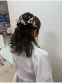 卒業式ハーフアップ