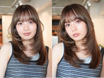 ラヴィズム 長岡店(LUVISM)の写真/小顔効果＆抜け感◎顔まわりレイヤーで垢抜け美人に♪ダブルカラー/長岡/縮毛/ブリーチ/学割/顔周り