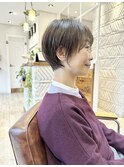 30代、40代、50代ナチュラルショートボブ/前髪あり/大人ショート