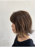 透け感切りっぱなしボブ