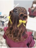 ハートハーフアップ