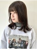 【FOLK】透明感ダークグレージュ☆似合わせ内巻きレイヤーミディ
