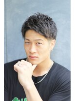 フランクスバーバー アンド ビアークラブ(FRANK'S BARBER and BEER CLUB) I刈り上げツーブロック黒髪ソフトツイストパーマアップバング I