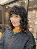 パーマ/クリープパーマ/レイヤーカット/黒髪パーマ/原宿/表参道