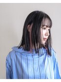 切りっぱなしボブ/ミディアム/シースルー/イヤリングカラー/豊橋