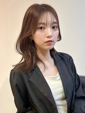 ヴェイン 渋谷(vain) シースルーバング 韓国ヘア くびれ巻き ブラウンカラー