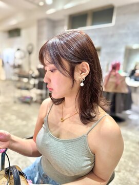 アクション 心斎橋店(ACTION) 大人可愛いレイヤーミディアム　透明感カラー　くすみベージュ