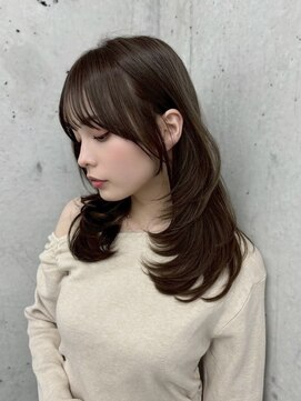 フォンズ(FONS) 透明感ショコラグレージュ/ロングレイヤー/顔周りカット/表参道