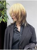 14583金髪ホワイトブロンドデザインカラーグラデーションウルフ