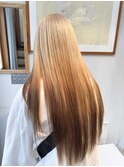 ベージュブラウングラデーションカラーハイトーンケアブリーチ
