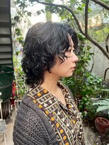 リブロ 三軒茶屋(LIBRO)&nbsp;くびれヘアマッシュウルフミディアムショート50代髪型