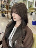 王道ヨシンモリ/透け感オリーブベージュ/韓国顔周りカット