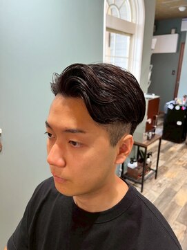 スタンドバーバー 柏(STAND BARBER) MEN’S HAIR/ブルーブラック/フェザーパーマ/ 柏