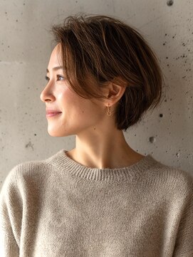 赤れんがアネックス(ANNEX) 大人ショートボブパーマ40代50代60代ハイライトレイヤーカット