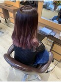 ケアブリーチバレイヤージュ大人可愛いピンクカラー髪質改善