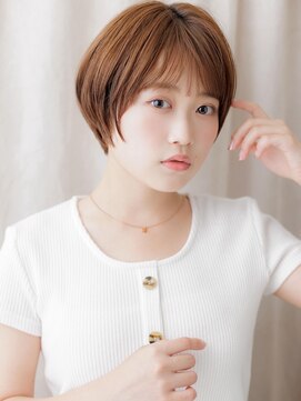 カバーヘア ブリス 上尾西口店(COVER HAIR bliss) レイヤーショートボブミルクティーピンクベージュTd4上尾30代