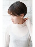 大人可愛い20代30代40代黒髪前下がりショートボブ丸みショート◎