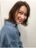 【田村】黒髮くびれエアリーミディアムレイヤー春ボブ20代30代