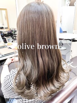 ミシェリー(misherry) オリーブブラウンセミロンググラデーションカラーケアブリーチ