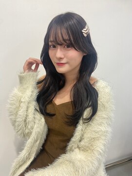 ノク 渋谷(nok) 韓国風ゆるめふんわりヘア_オリーブベージュレイヤーカット