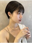 大人可愛い20代30代マッシュショートチョコレートカラー A813