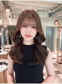 【Lond ambre】五島巨幹 アッシュグレー/レイヤーロング/前髪