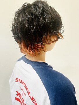 ヴォロンテ(volonte) マッシュ/ショートパーマ/インナーカラー/オレンジカラー