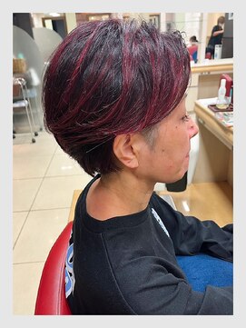 クリアオム 春日部(CLEAR homme) メンズ おしゃれな大人のデザインカラー ハイライトピンクレッド