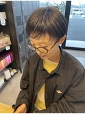 大人マッシュ暗めアッシュカラー小顔ショート20代30代40代