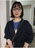 顔周りカットとボブパーマ