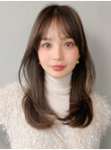 アプリコットオレンジくびれヘアハイライトカラー夏