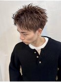 ブルーブラック フェザーパーマ サーフカール センターパート