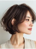 動きと艶のある大人ショートボブ［古河］
