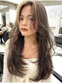 韓国ヘアーハッシュカットレイヤーカットハイライトカラー