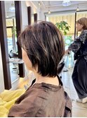レイヤ#外ハネボブ#ミルクティー#ウルフ#ブリーチ無#ウルフ