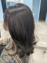 ヘアーラウンジ アンフィ 井土ヶ谷(Hair Lounge Anphi) 外ハネ巻きレイヤー/グレージュ/イヤリングカラー