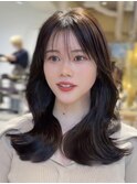 (韓国風ヘア/くびれヘア/レイヤー/前髪/サイドバング/小顔)
