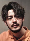 ★波巻きパーマ束感アップバングツーブロックマッシュヘッドスパ