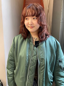 フェンヘアーアイス 中目黒(Fen.hair ici) 30代20代ミディアムウルフ前髪パーマくびれひし形抜け感