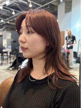 ノラ ヘアーサロン(NORA HAIR SALON) 顔まわりレイヤーカット暖色カラーカシスレッドカラー