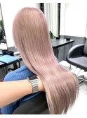 セミロングアンプレラカラーバレイヤージュくびれヘア