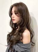 グレージュ　レイヤーカット　顔周りカット　韓国ヘア　掛札