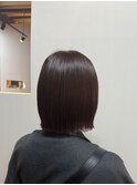 ピンクブラウン×外ハネボブ