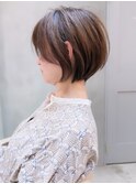 □ マロンベージュ/ショート/前髪/レイヤー/髪質改善/縮毛矯正